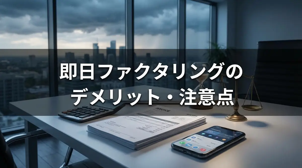即日ファクタリングのデメリット・注意点