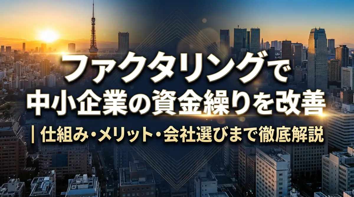 ファクタリングで中小企業の資金繰りを改善｜仕組み・メリット・会社選びまで徹底解説