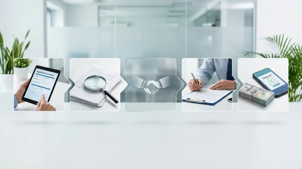 ファクタリングの利用手順5ステップ【申し込みから入金まで】