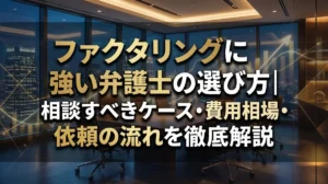 ファクタリングに強い弁護士の選び方｜相談すべきケース・費用相場・依頼の流れを徹底解説