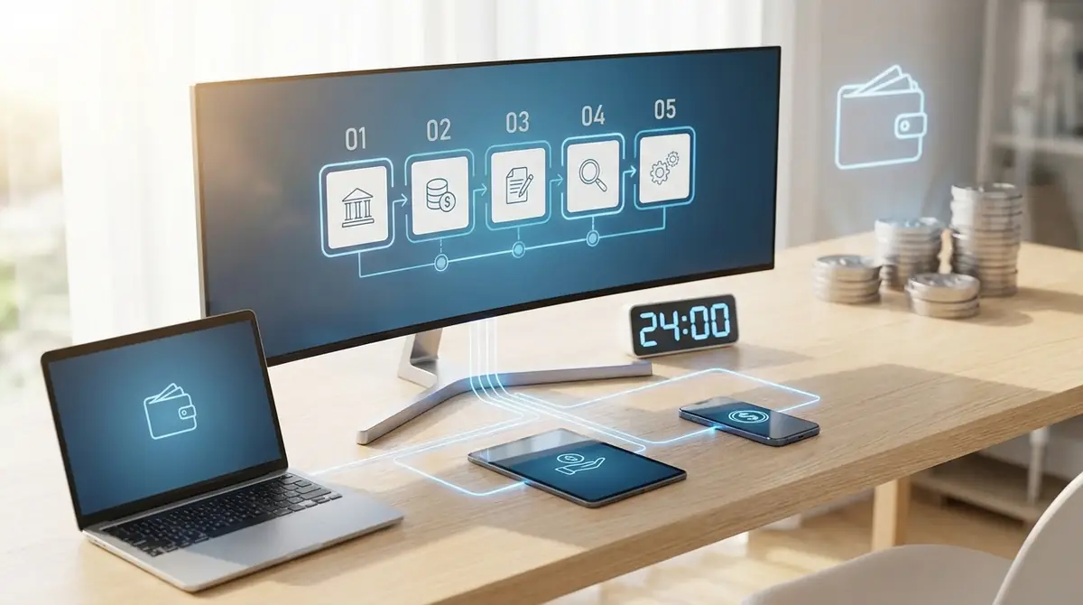 【5ステップ】24時間オンラインファクタリングの申込から入金までの流れ