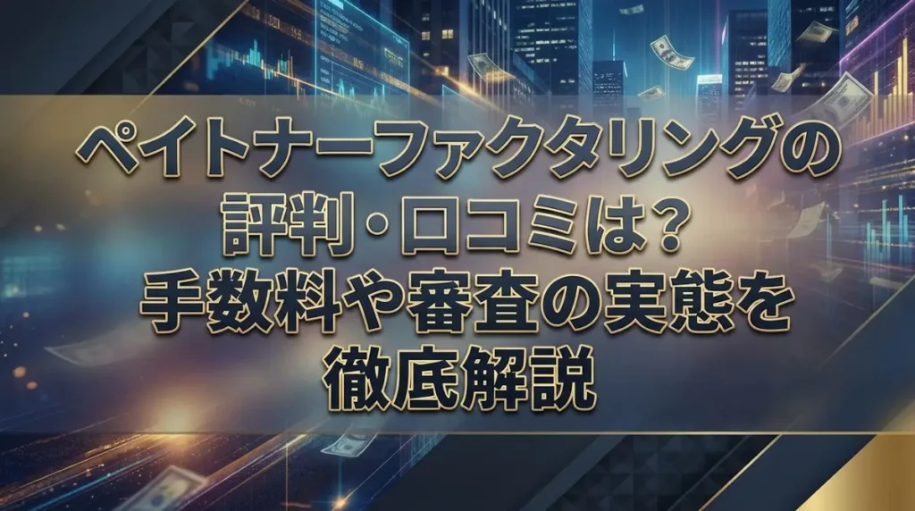 ペイトナーファクタリングの評判・口コミは？手数料や審査の実態を徹底解説