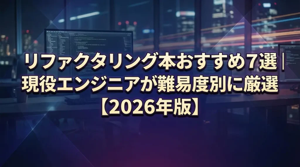 リファクタリング本おすすめ7選｜現役エンジニアが難易度別に厳選【2026年版】