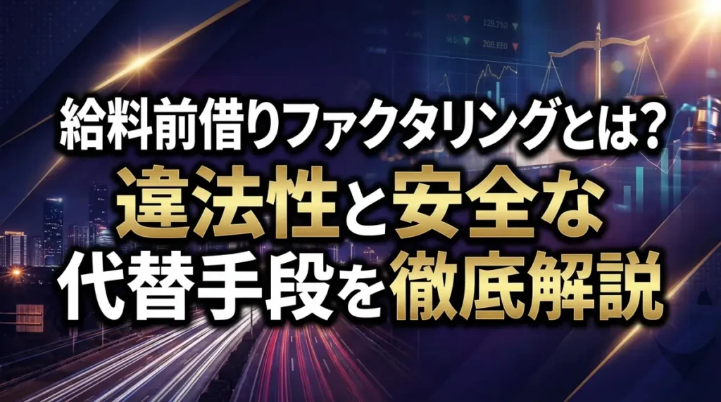 給料前借りファクタリングとは？違法性と安全な代替手段を徹底解説