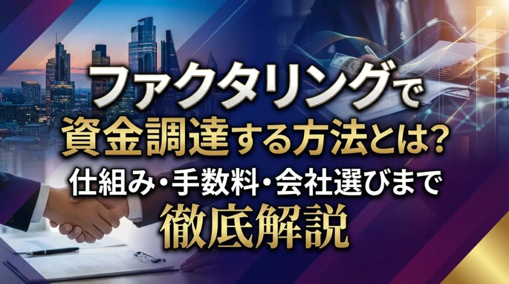 ファクタリングで資金調達する方法とは？仕組み・手数料・会社選びまで徹底解説