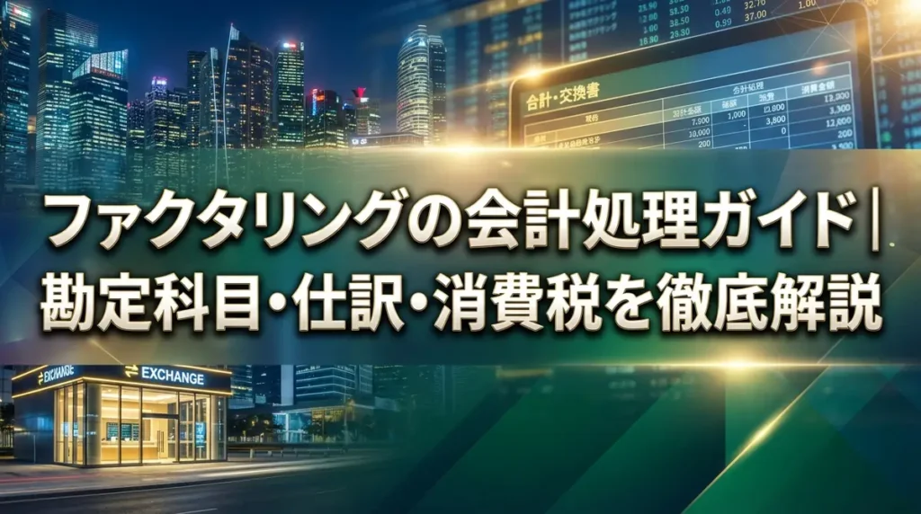 ファクタリングの会計処理ガイド｜勘定科目・仕訳・消費税を徹底解説