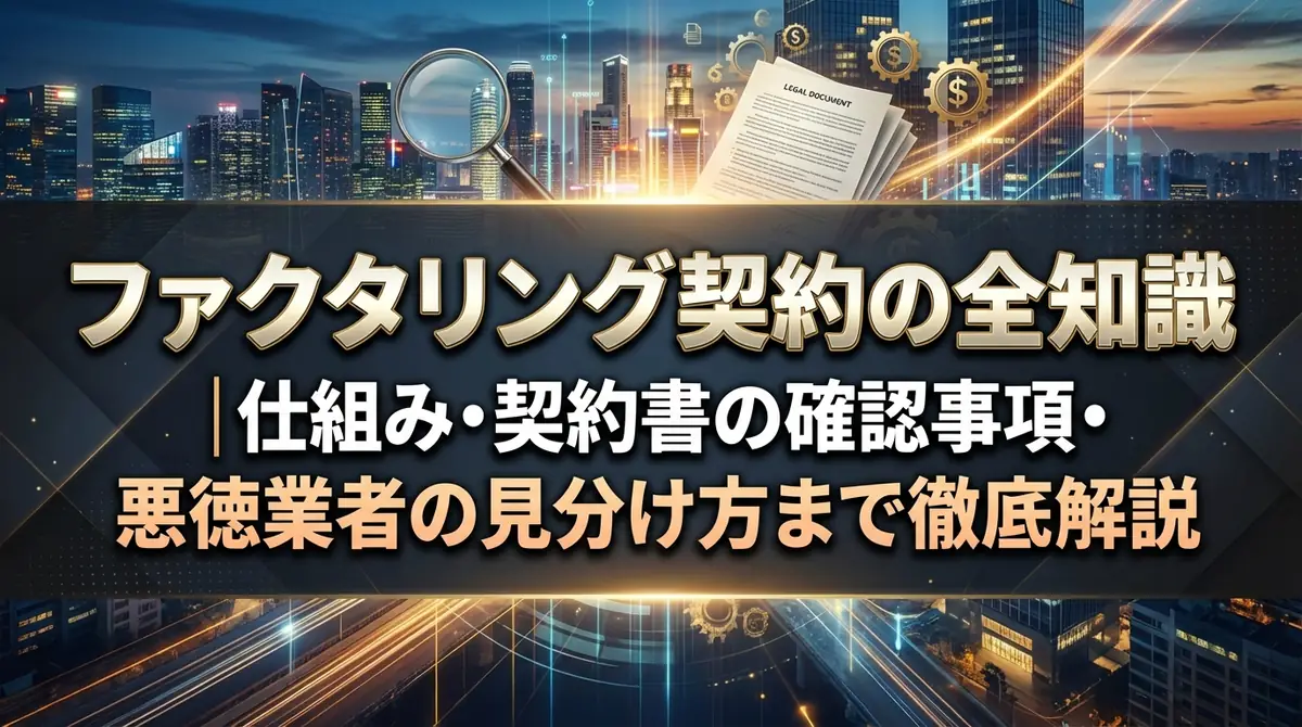 ファクタリング契約の全知識|仕組み・契約書の確認事項・悪徳業者の見分け方まで徹底解説