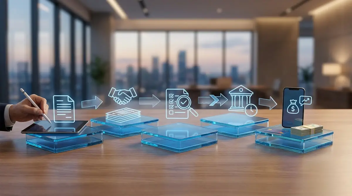 ファクタリング契約の流れ|申込から入金まで5ステップ