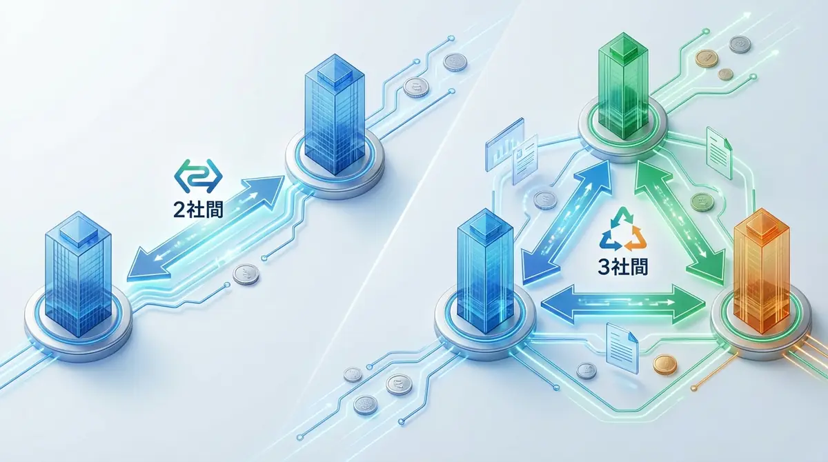 【図解】2社間・3社間ファクタリングの支払いフローの違い