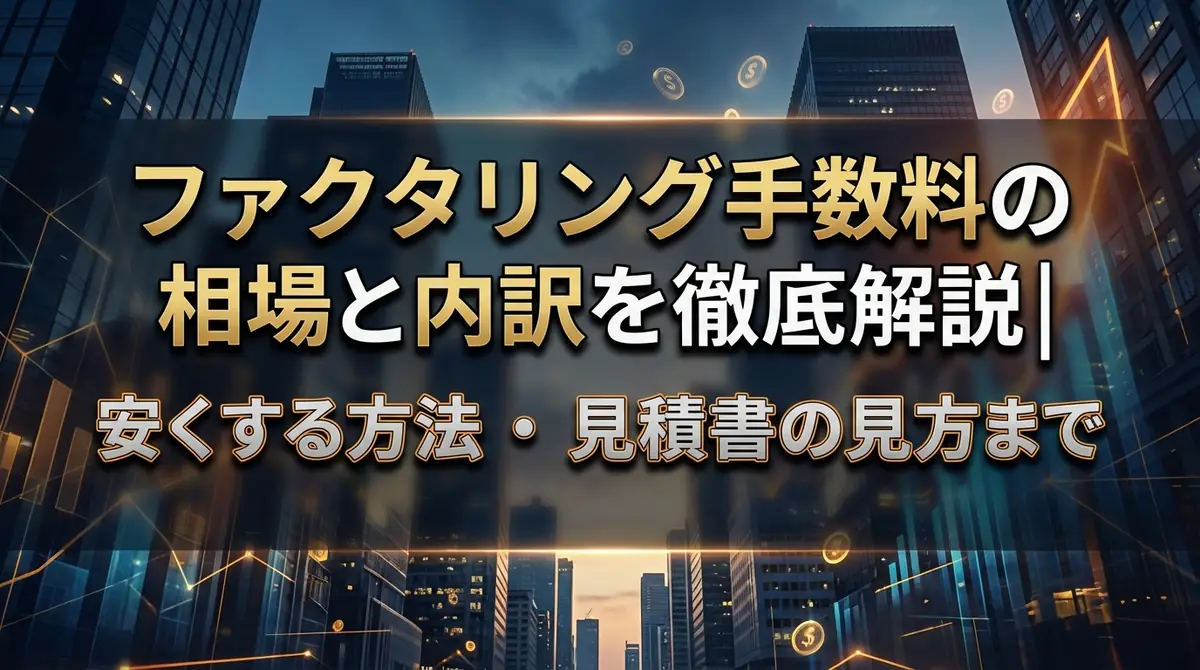 ファクタリング手数料の相場と内訳を徹底解説|安くする方法・見積書の見方まで