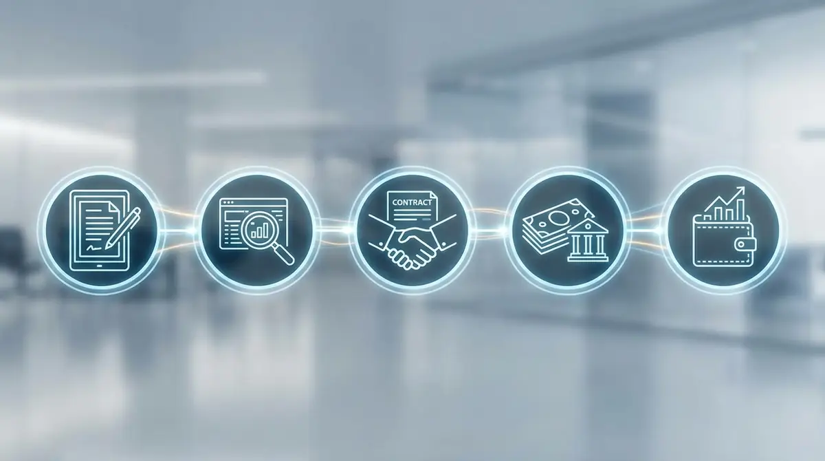 ファクタリング会社への申し込みから入金までの流れ【5ステップ】