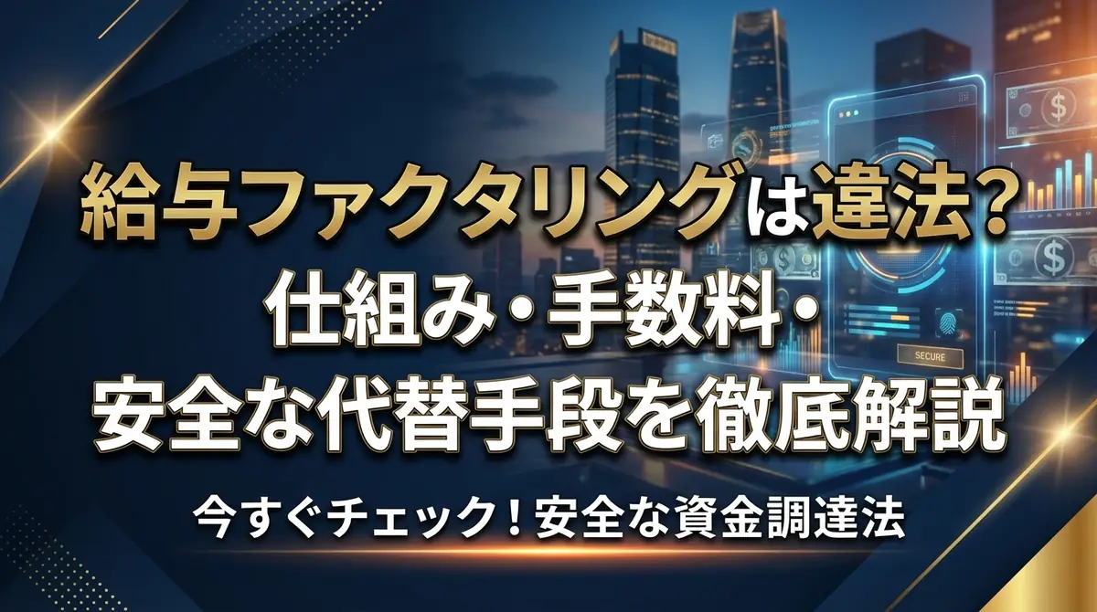 給与ファクタリングは違法?仕組み・手数料・安全な代替手段を徹底解説
