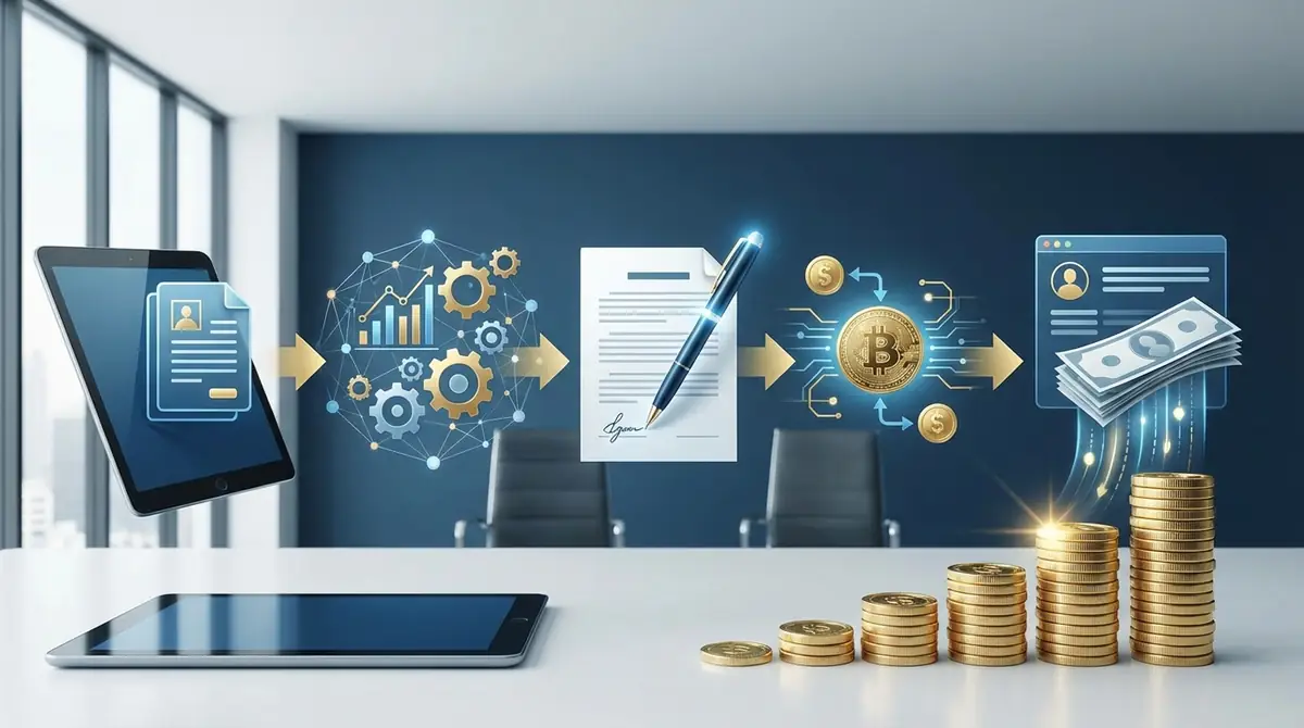 法人向けファクタリングの申込から入金までの流れ【5ステップ】