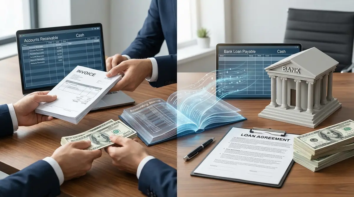 ファクタリングと融資の仕訳の違い