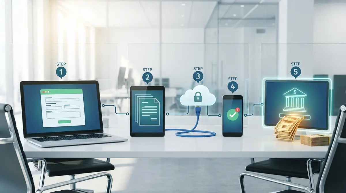 少額ファクタリングの申し込み手順【5ステップで即日入金】