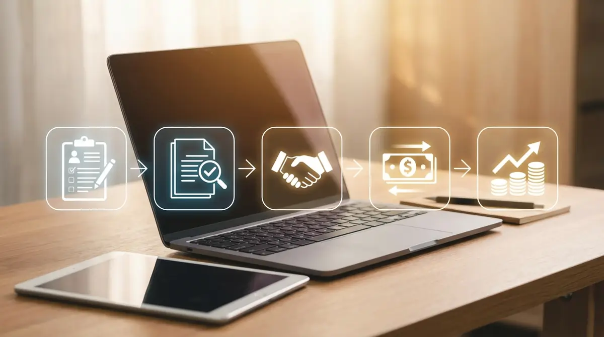 フリーランスのファクタリング利用の流れ|申し込みから入金まで5ステップ