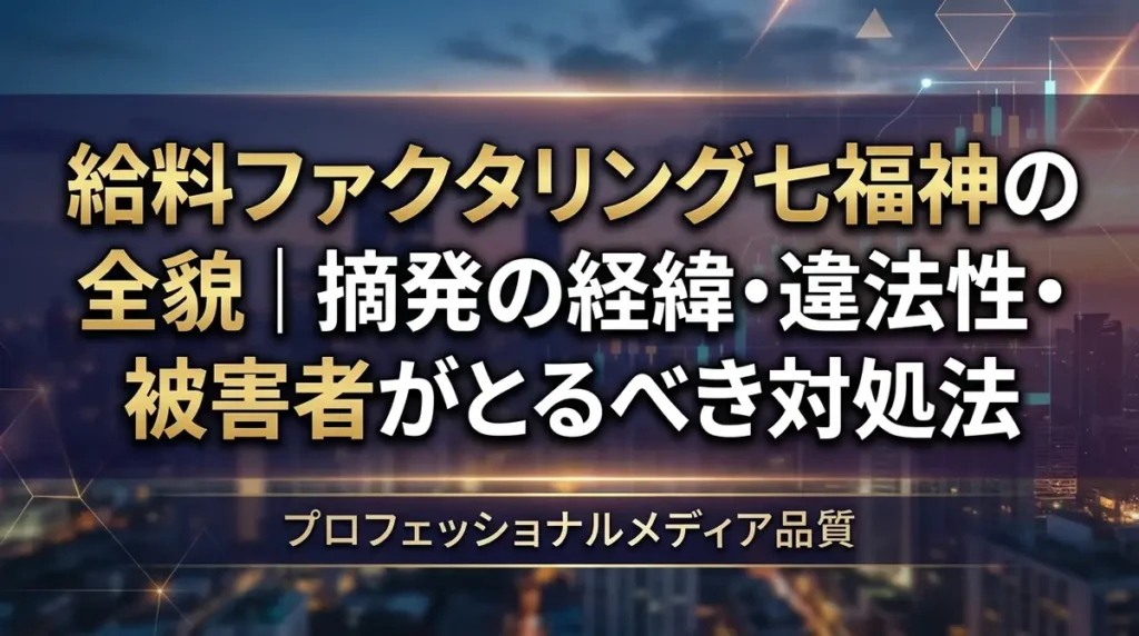 給料ファクタリング七福神の全貌｜摘発の経緯・違法性・被害者がとるべき対処法