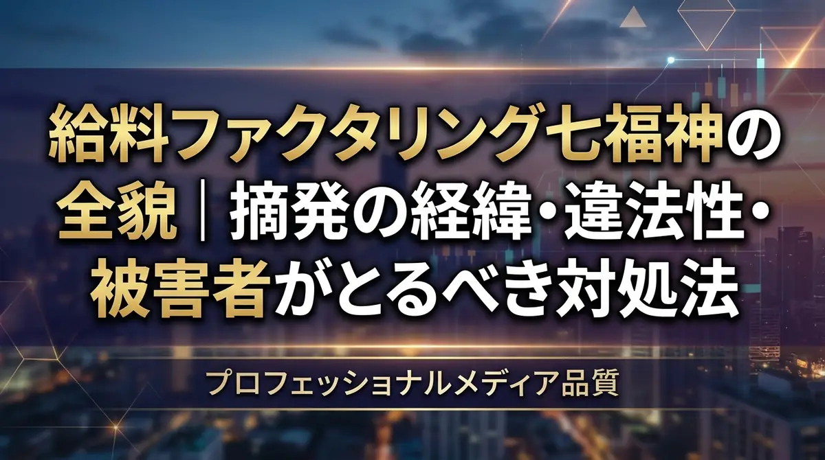 給料ファクタリング七福神の全貌|摘発の経緯・違法性・被害者がとるべき対処法