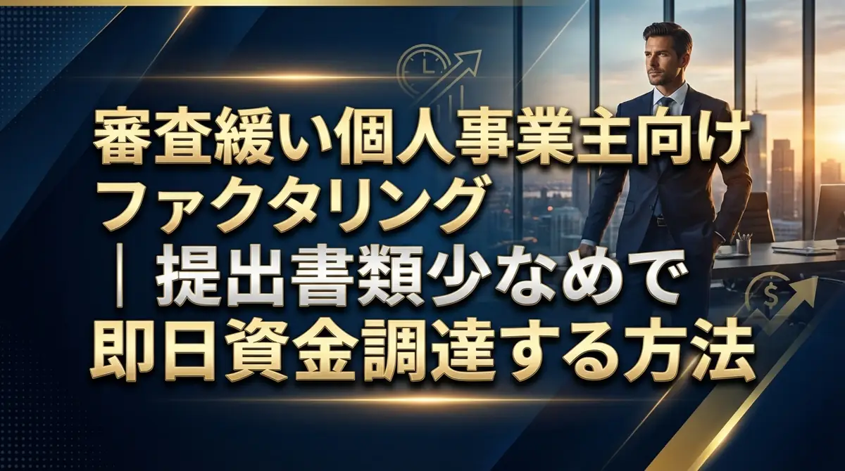 審査緩い個人事業主向けファクタリング|提出書類少なめで即日資金調達する方法